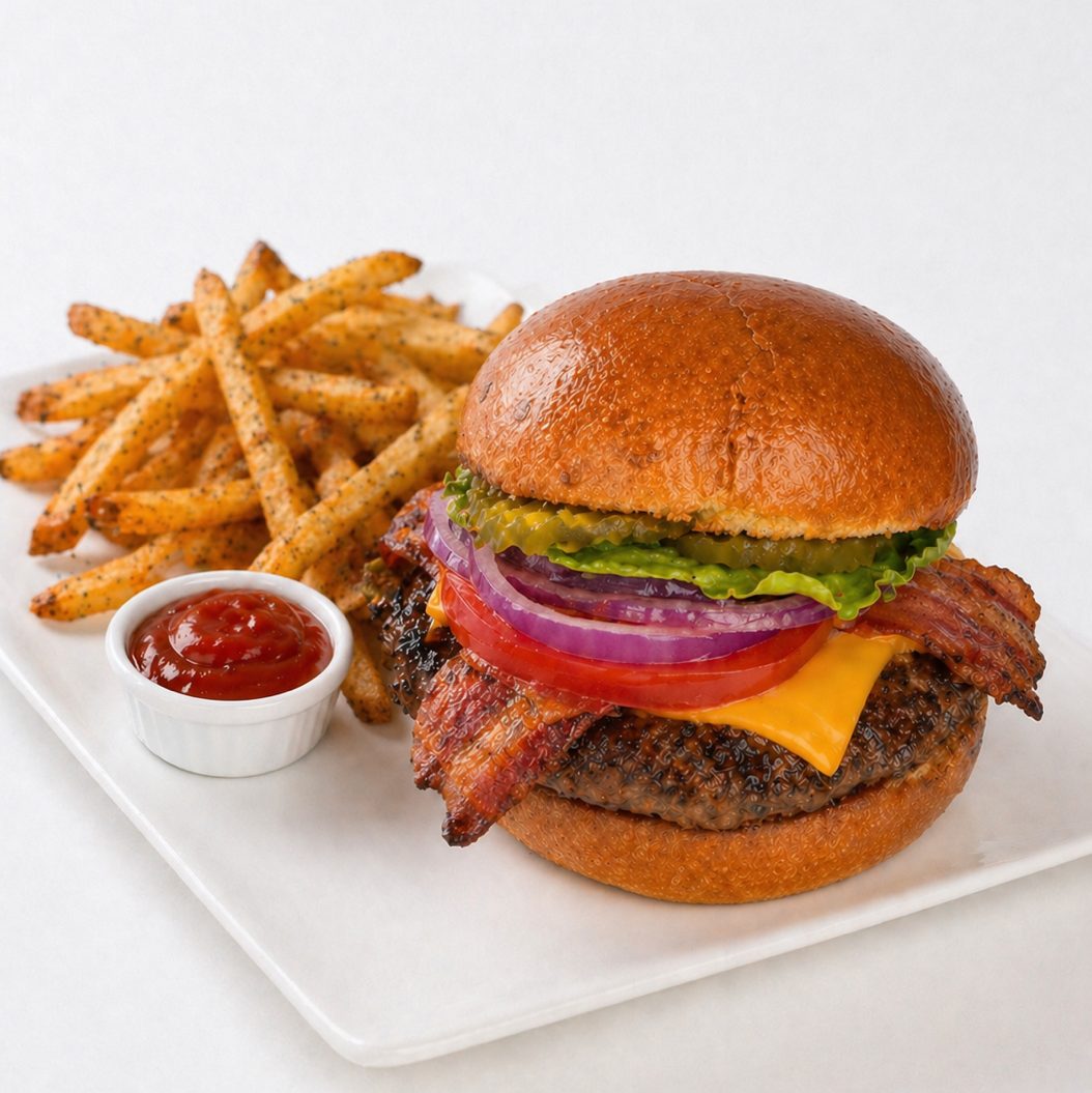 Bacon Cheeseburger + Fries.