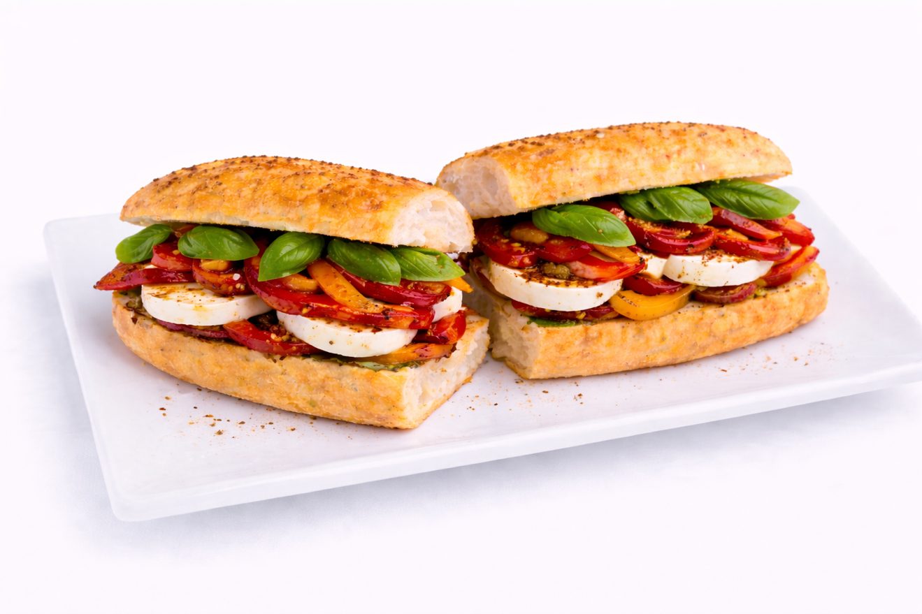 Roasted Peppers & Fresh Mozzarella Hero.